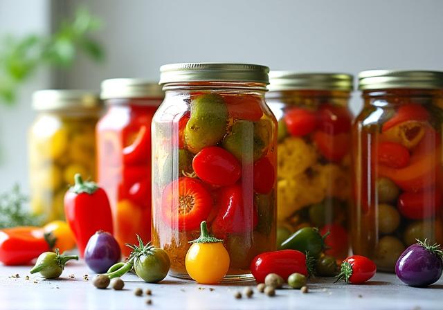 Verduras encurtidas mediterráneas