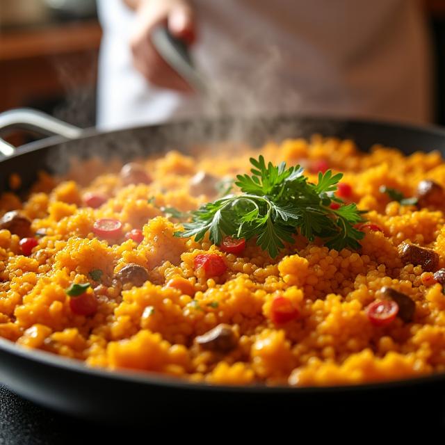 Clase de cocina española con paella